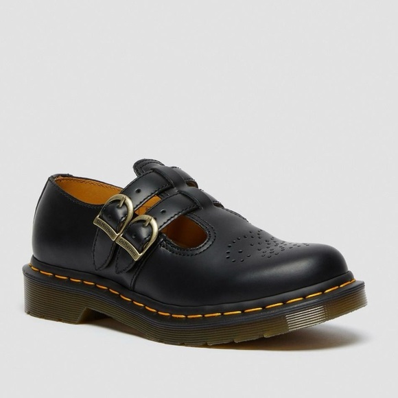 DR. MARTENS | New! 8065 Smooth Leather Mary Jane Shoes in Black | Sz 8 - Picture 1 of 14